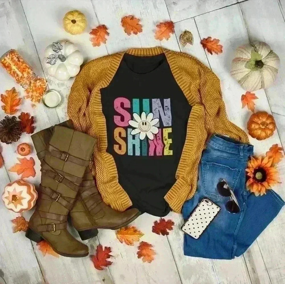 nataly thyme Tops - Nataly thyme  sun shine in black  shirt